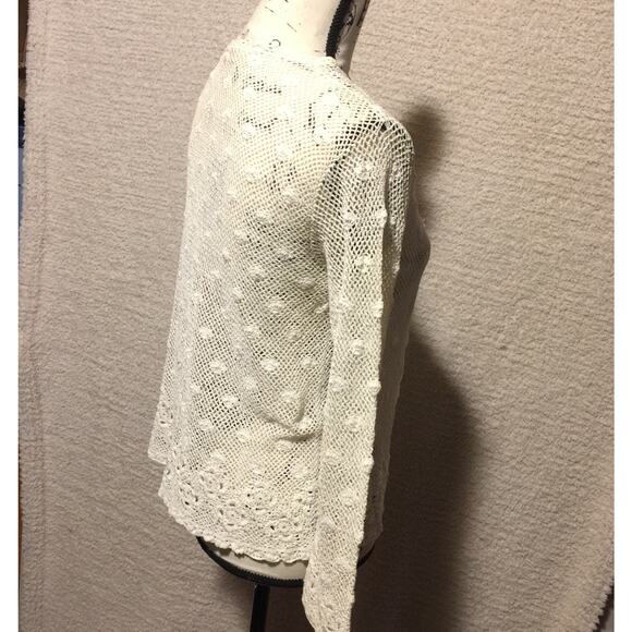 Vintage Ivory Handmade Crocheted cotton sweater Shanghai China - Picture 3 of 6